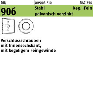 100 Verschlußschrauben DIN 906 Stahl M10x1 verzinkt