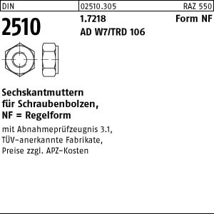 1 Sechskantmuttern DIN 2510 24CrMo5 NF M45 alternativ 25CrMo4