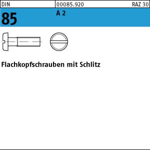 200 Edelstahl V2A Flachkopfschrauben DIN 85 A2 M3x16
