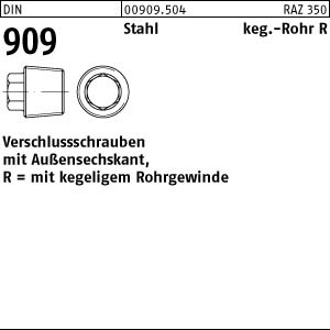100 Verschlußschrauben DIN 909 Stahl R 1/4