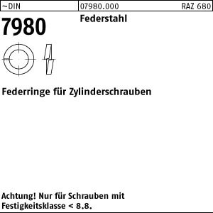 100 Federringe DIN 7980 Federstahl 6