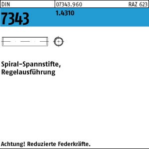 250 Edelstahl Spiral Spannstifte DIN 7343 1.4310 8x40