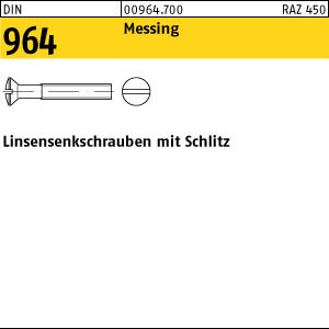 100 Schlitz Linsensenkschrauben DIN 964 Messing M8x20