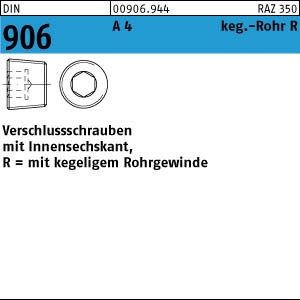 100 Verschlußschrauben DIN 906 A4 R 1/2 V4A Edelstahl