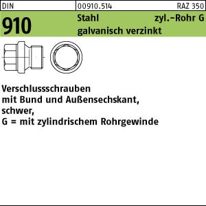 100 Verschlussschrauben DIN 910 Stahl G 1/4 A verzinkt