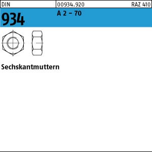 1000 Edelstahl V2A Sechskantmuttern DIN 934 A2 M3