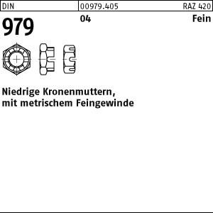 1 Kronenmuttern DIN 979 04 M52x3 Stahl