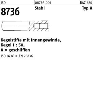 10 Kegelstifte mit Innengewinde ISO 8736 9S20K A10x32 Stahl