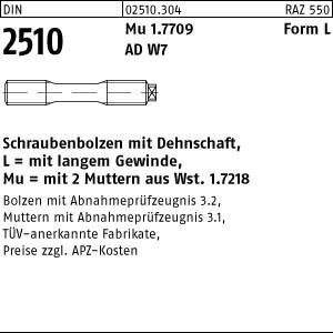 1 Schraubenbolzen DIN 2510 1.7709 LM16x90 Mu 1.7218 (1.7258), je 2Mu NF
