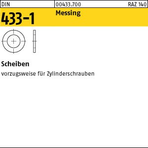 5000 Scheiben DIN 433 -1 Messing 3,2