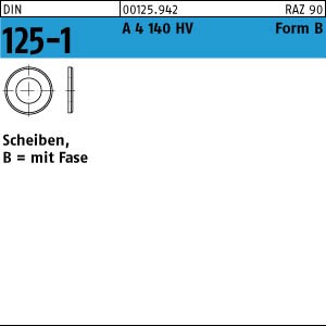 1 Edelstahl V4A Unterlegscheiben DIN 125 A4 140HV Form B 54