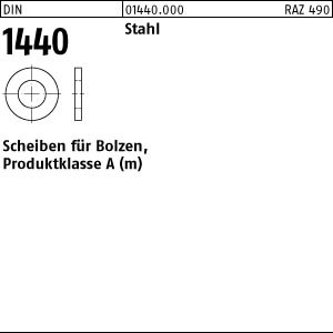 100 Scheiben für Bolzen DIN 1440 Stahl 32