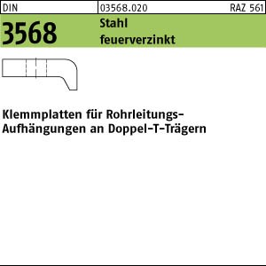 1 Klemmplatten DIN 3568 Stahl Typ KLP 60 / 18 feuerverzinkt tZn