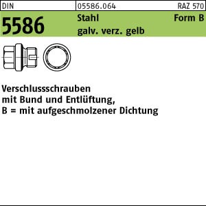 25 Verschlußschrauben DIN 5586 Stahl BG 3/4 A C, mit Dichtung C