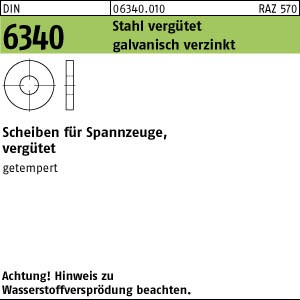 10 Scheiben DIN 6340 Stahl 25 , vergütet,