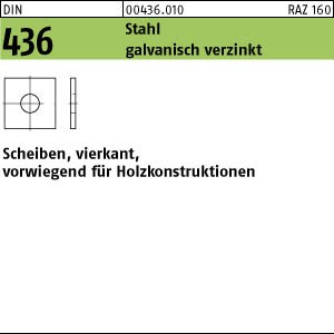 100 Scheiben DIN 436 Stahl 11 verzinkt