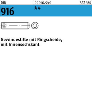 500 Edelstahl Inbus Gewindestifte DIN 916 A4 M5x8