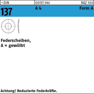 1000 Edelstahl V4A Federscheiben DIN 137 A4 A 5