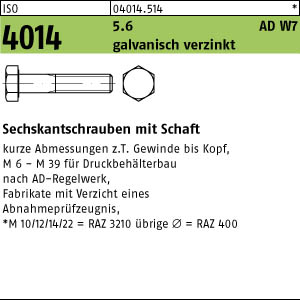 1 Sechskantschrauben DIN 931 8.8 verzinkt M24x240